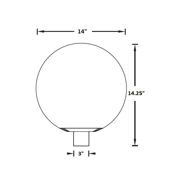 gl14inc_4__99749.1622622402.jpg Globe Light Fixture with Medium Socket 14 Inch Diameter, Bulb Not Included, 120 Volt