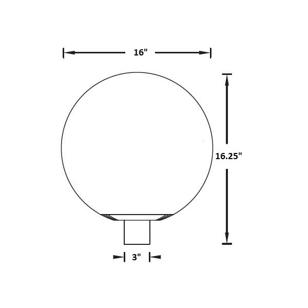 Globe Light Fixture with Medium Socket, 16 Inch Diameter, Bulb Not Included, 120 Volt