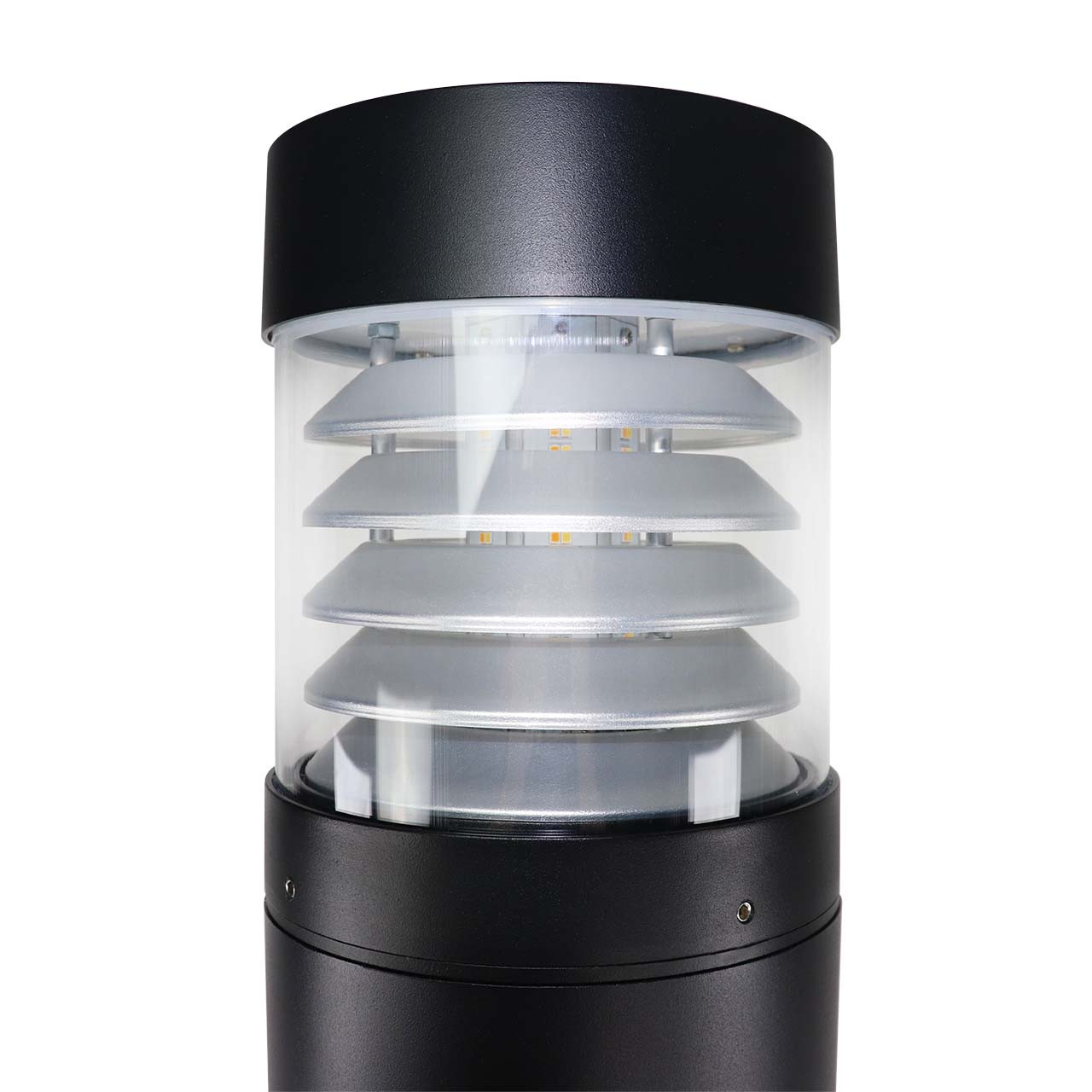 BOLRL-Top__24809.1775766878.jpg 24 Watt Round LED Bollard Light with Louvers and Adjustable Power and Color Temperature