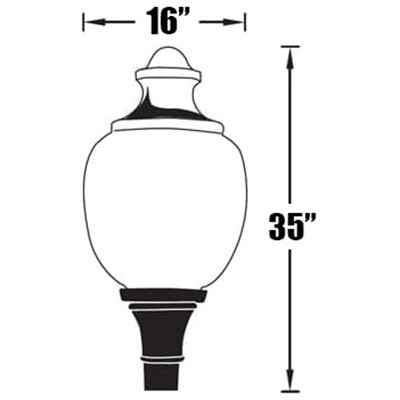 Standard Acorn Light Fixture with Mogul Socket, Bulb Not Included