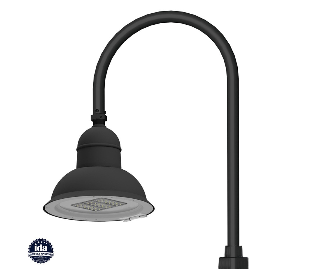 DPM-square__54298.1759951338.jpg 63 Watt 18 Inch Architectural Gooseneck LED Light Fixture with Single Arm
