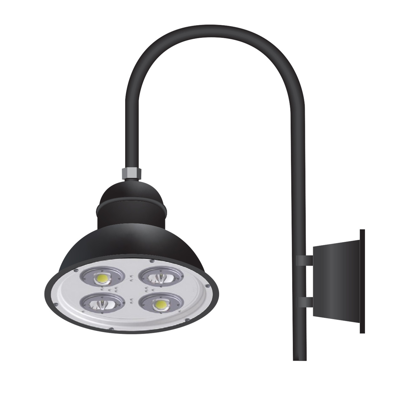 PTDS58W__32472.1667613912.jpg 70 Watt 18 Inch Architectural Gooseneck LED Fixture with Wall Mount