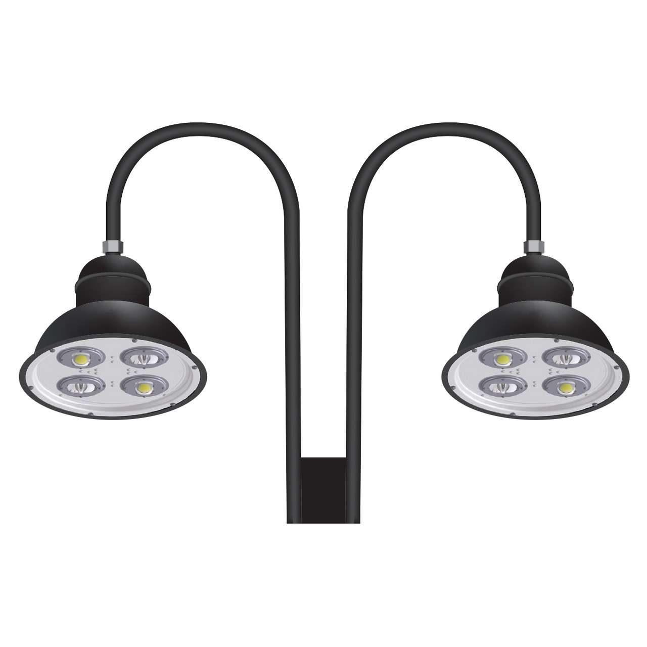 PTDS82D__37353.1667614090.jpg Two 70 Watt 18 Inch Architectural Gooseneck LED Light Fixtures on Double Arm