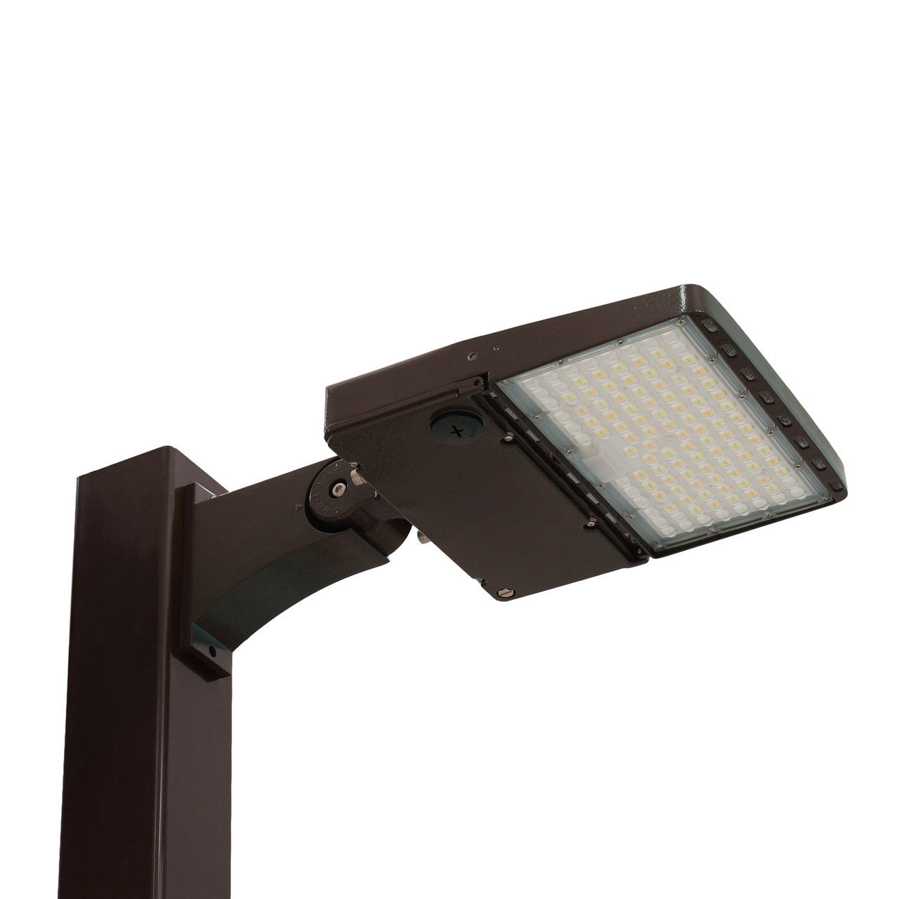 Light Pole Kit with Single LED Area Light,  Selectable Wattage 80/100/120/150 & Color Temperature, 10-25 Foot Pole Height Options