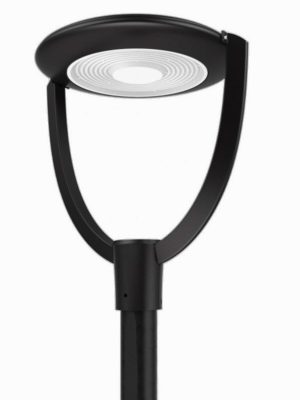 Halo Style Anchor Base LED Pole Kit with 150 Watt LED and 3 Inch Diameter Round Pole