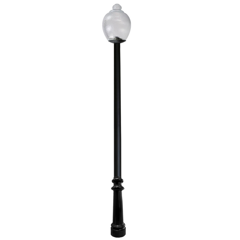 Windsor LED Light Pole Kit with Economy Acorn Fixture 4 Inch Diameter Light Pole -Direct Burial
