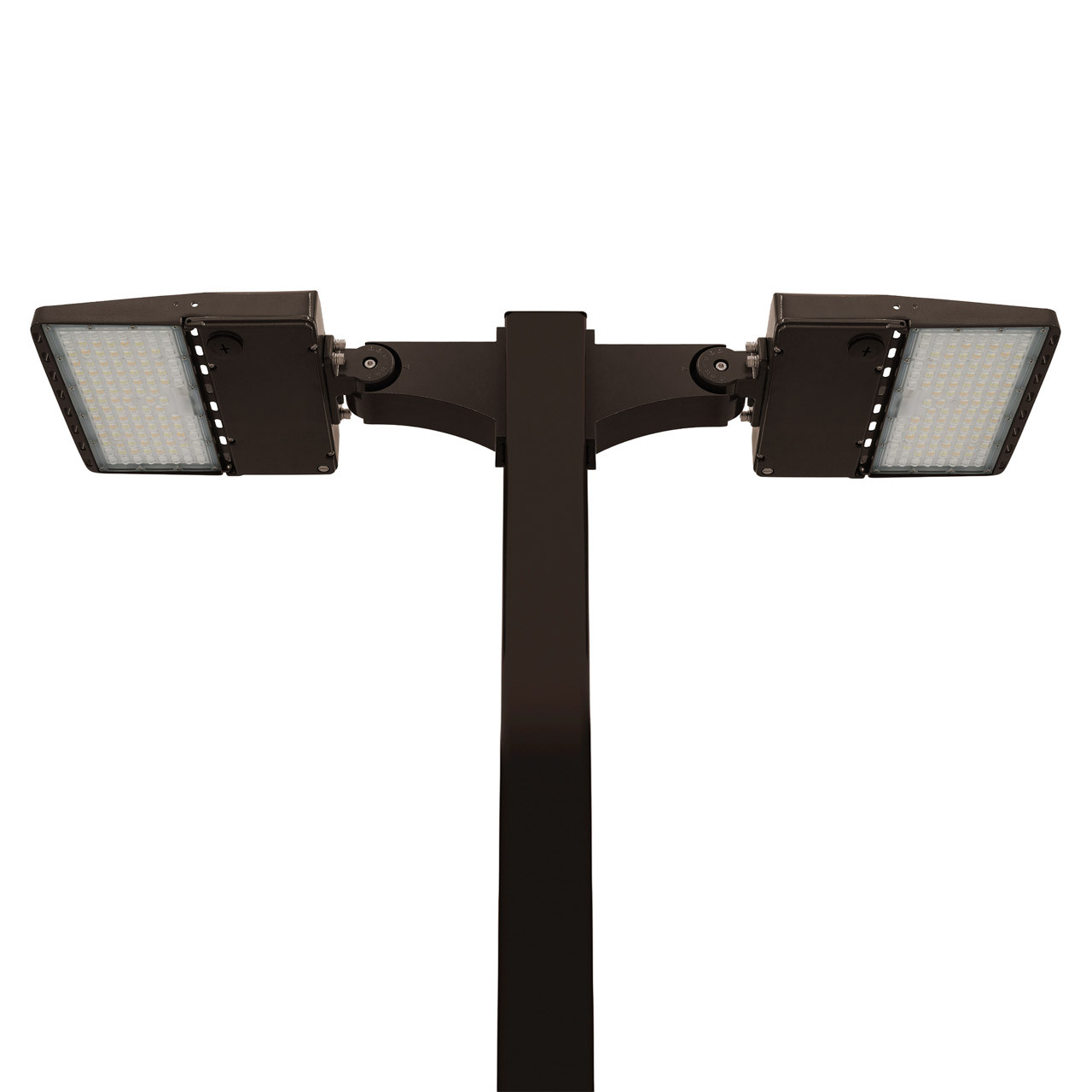 5-shoebox_PM_small__10175.1751472960.jpg Light Pole Kit with Two LED Area Lights, Selectable Wattage 80/100/120/150 & Color Temperature, 10-25 Foot Pole Height Options