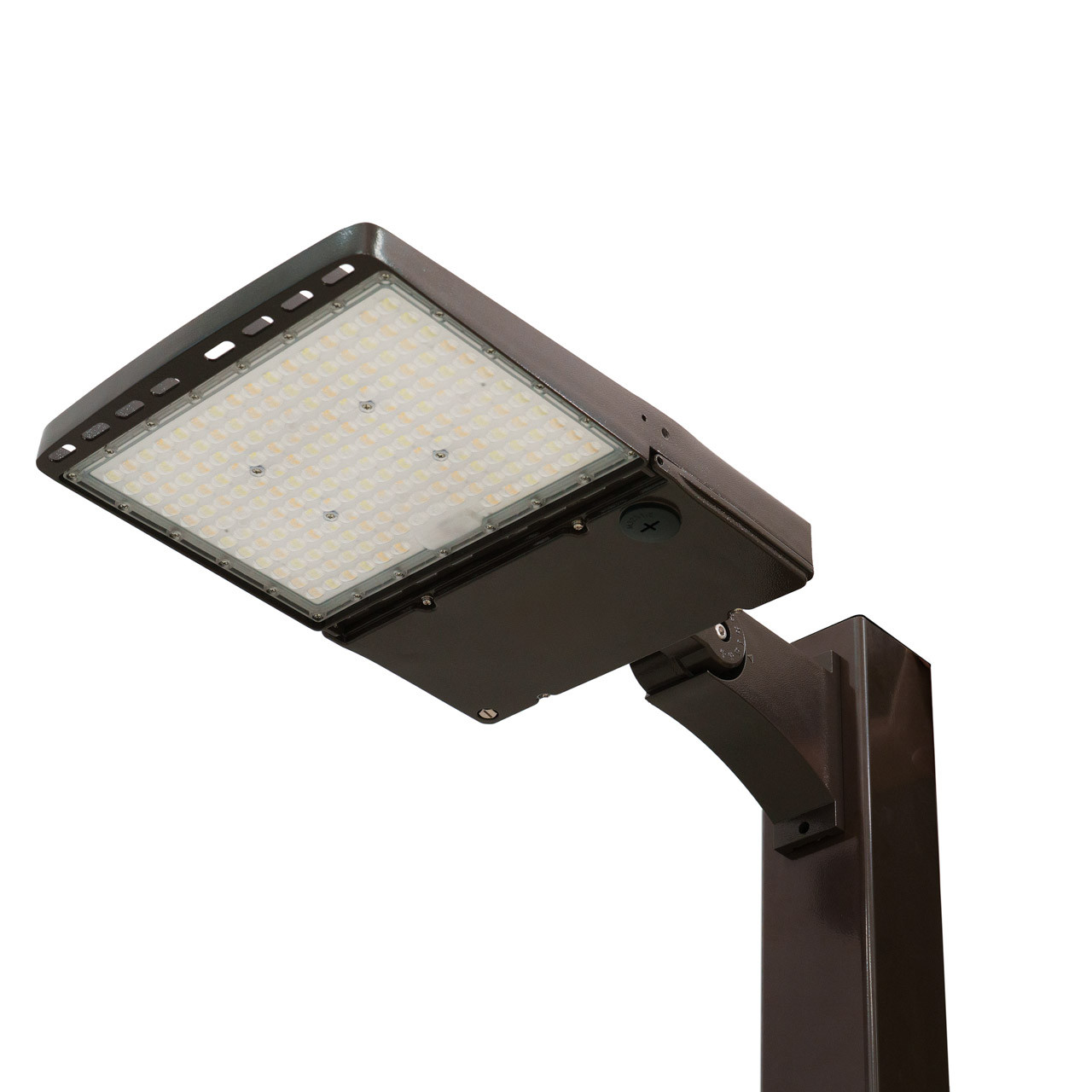 4-shoebox-pm-large__14561.1751473656.jpg Light Pole Kit with Single LED Area Light, Selectable Wattage 150/200/240/300 & Color Temperature, 20-30 Foot Pole Height Options