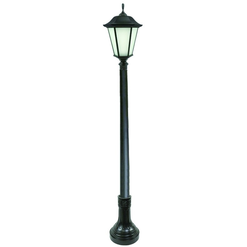 pkdeco9-gallery__90111.1622621152.jpg Bastille Anchor Base Decorative LED Pole Kit with Lantern Fixture, 4 Inch Diameter