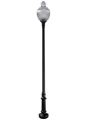 Worthington LED Light Pole Kit with Standard Acorn Fixture 3 Inch Diameter Light Pole - Direct Burial