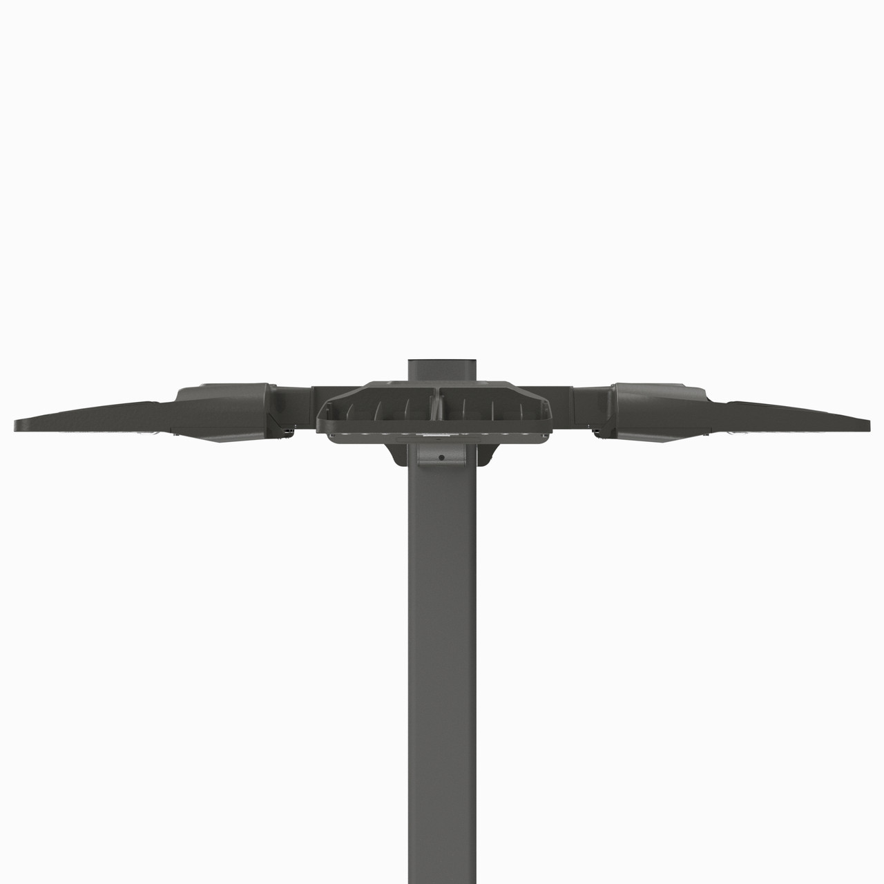 Light Pole Kit with Three LED Area Lights, Selectable Wattage 80/100/120/150 & Color Temperature, 10-25 Foot Pole Height Options