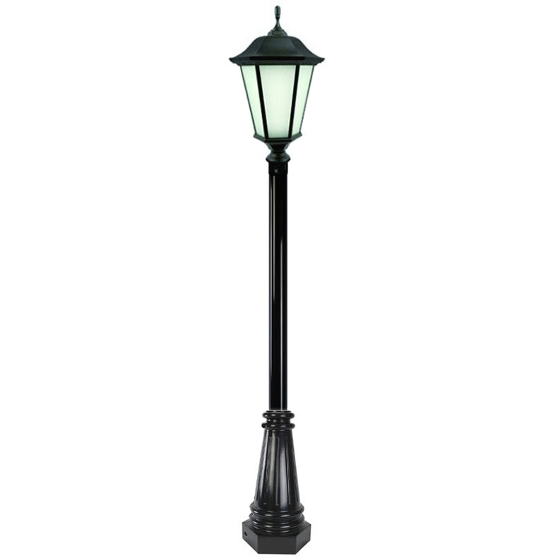 Stratford Anchor Base Decorative LED Pole Kit with Lantern Fixture, 4 Inch Diameter