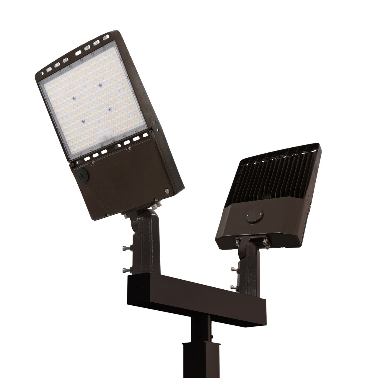 9-shoebox-SF-large__42867.1751472599.jpg Light Pole Kit with Two Adjustable LED Light, Selectable Wattage 150/200/240/300 & Color Temperature, 20-30 Foot Pole Height Options