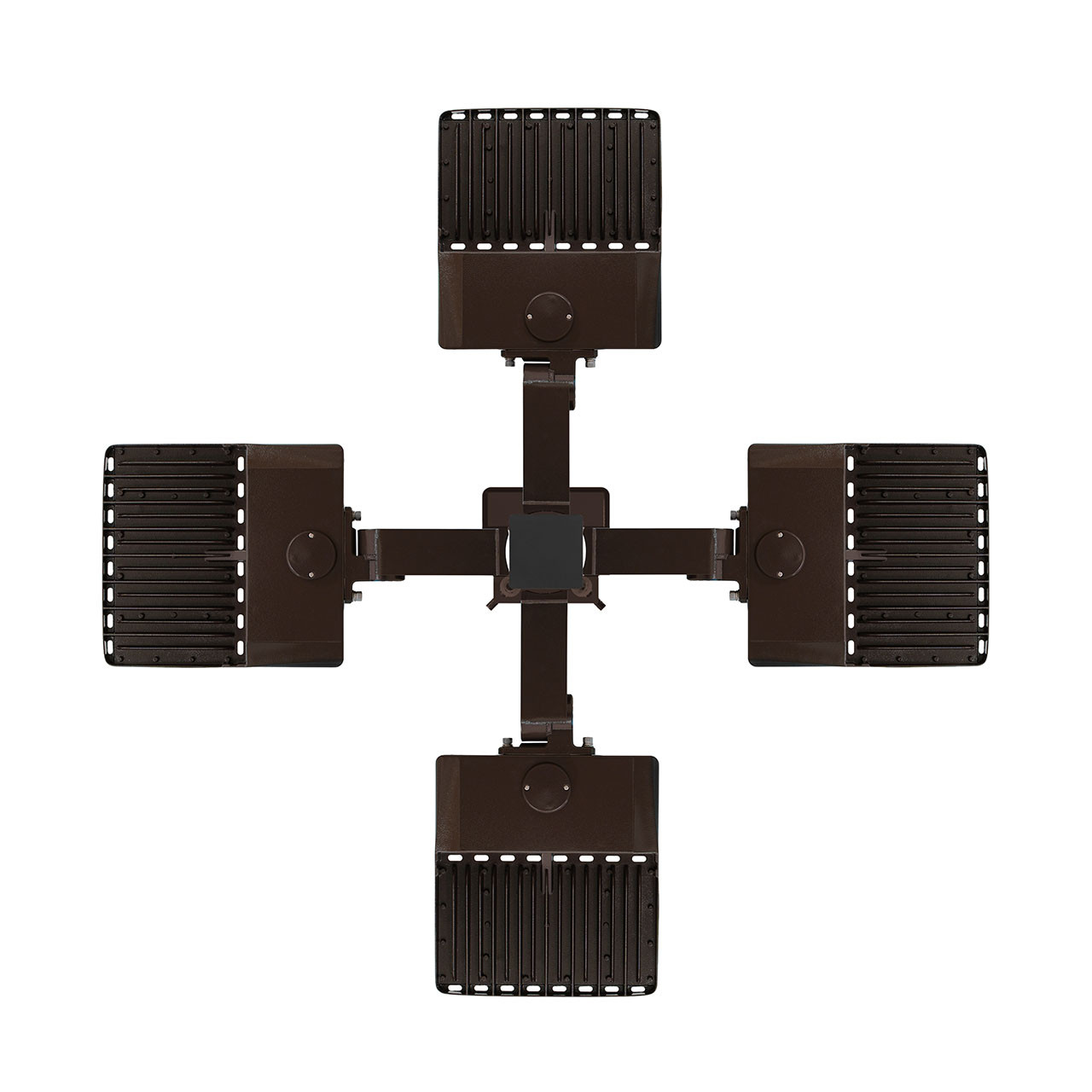PK1502_17__18691_4bay_small__02209.1752253162.jpg Light Pole Kit with Four LED Area Lights, Selectable Wattage 80/100/120/150 & Color Temperature, 10-25 Foot Pole Height Options