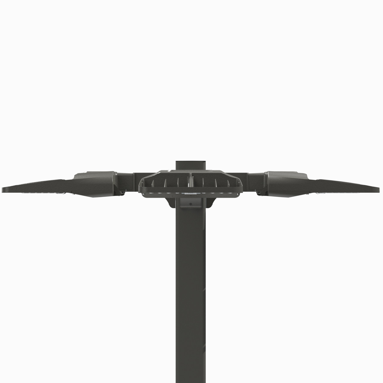 PK1503_10__10226__28423.1751472188.jpg Light Pole Kit with Four LED Area Lights, Selectable Wattage 80/100/120/150 & Color Temperature, 10-25 Foot Pole Height Options
