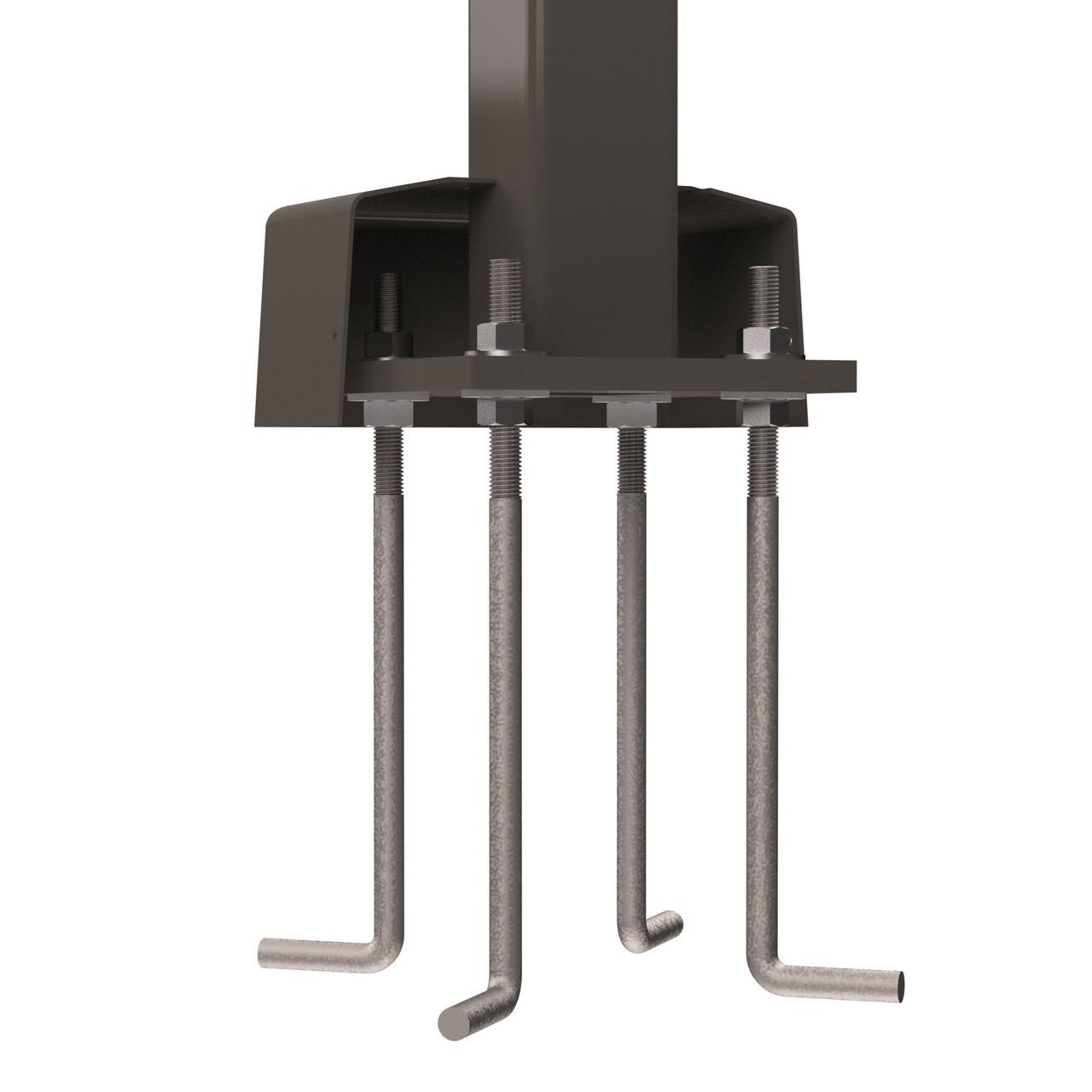 Anchor_Bolts_Adjustment_Nuts_Washers_1__78324.1750170573.jpg Light Pole Kit with Four LED Area Lights, Selectable Wattage 80/100/120/150 & Color Temperature, 10-25 Foot Pole Height Options