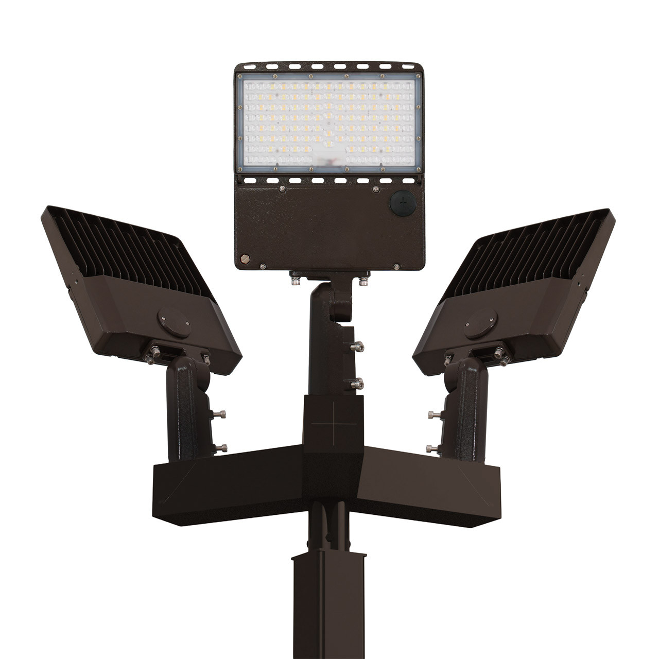 10-shoebox-SF-small__21501.1751471834.jpg Light Pole Kit with Three Adjustable LED Lights, Selectable Wattage 80/100/120/150 & Color Temperature, 10-25 Foot Pole Height Options