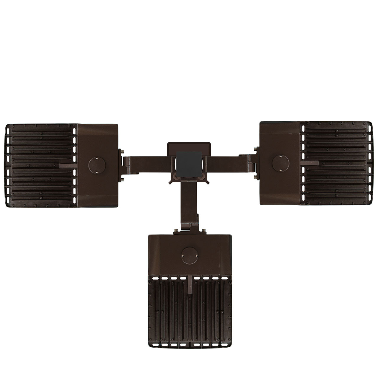Light Pole Kit with Three LED Area Lights,  Selectable Wattage 150/200/240/300 & Color Temperature,  20-30 Foot Pole Height Options