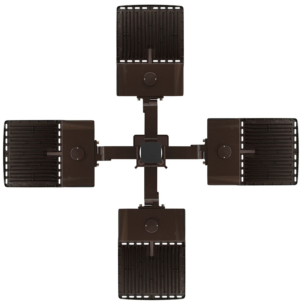 PK1502_17__18691_4bay_large__08327.1752253872.jpg Light Pole Kit with Four LED Area Lights, Selectable Wattage 150/200/240/300 & Color Temperature, 20-30 Foot Pole Height Options