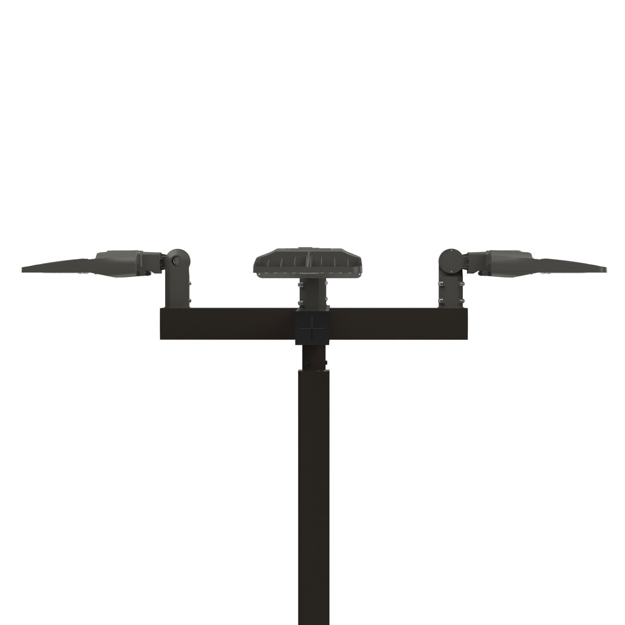 Light Pole Kit with Four Adjustable LED Lights, Selectable Wattage 80/100/120/150 & Color Temperature, 10-25 Foot Pole Height Options