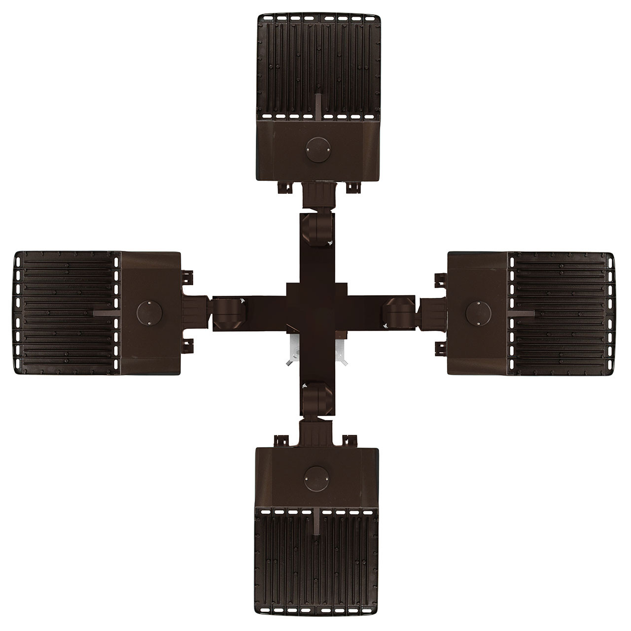 Light Pole Kit with Four Adjustable LED Lights, Selectable Wattage 150/200/240/300 & Color Temperature, 20-30 Foot Pole Height Options
