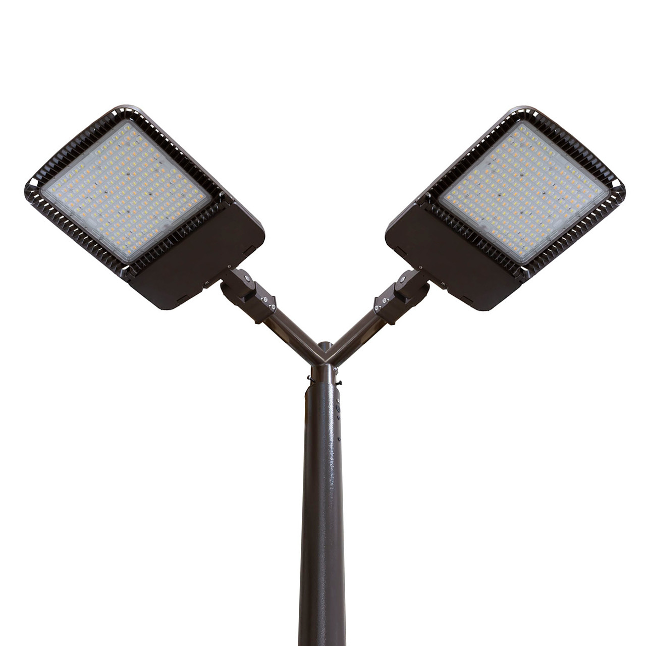 LED Lighting System for Pickleball Court.  Two Light Poles and Four LED Lights with Sports Optics