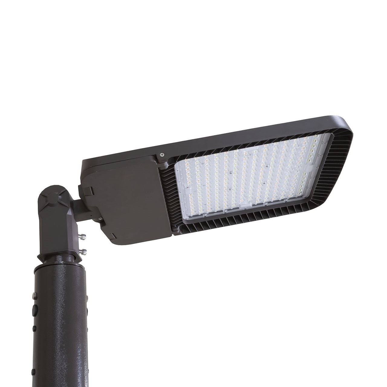 LED Lighting System for Pickleball Court.  Four Light Poles and Four LED Lights with Sports Optics