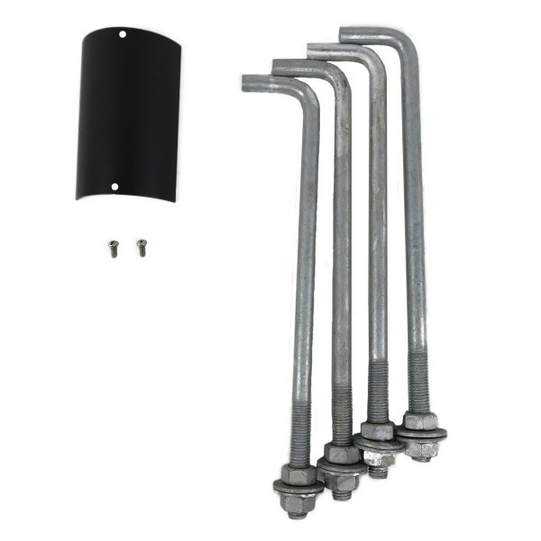 Round Aluminum Light Pole, 8-14 Foot, 3 Inch Diameter, Anchor Base, Quick Ship
