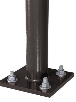 15 Foot Round Straight Steel Light Pole, 4 Inch Diameter, 11 Gauge, Quick-Ship