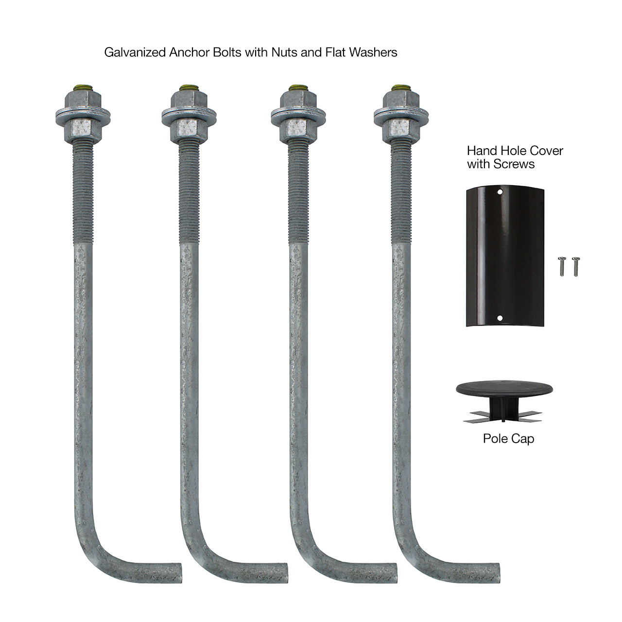 PoleParts__11368.1659130758.jpg 8 Foot Round Straight Aluminum Light Pole, 4 Inch Diameter, 0.125 Inch Wall Thickness
