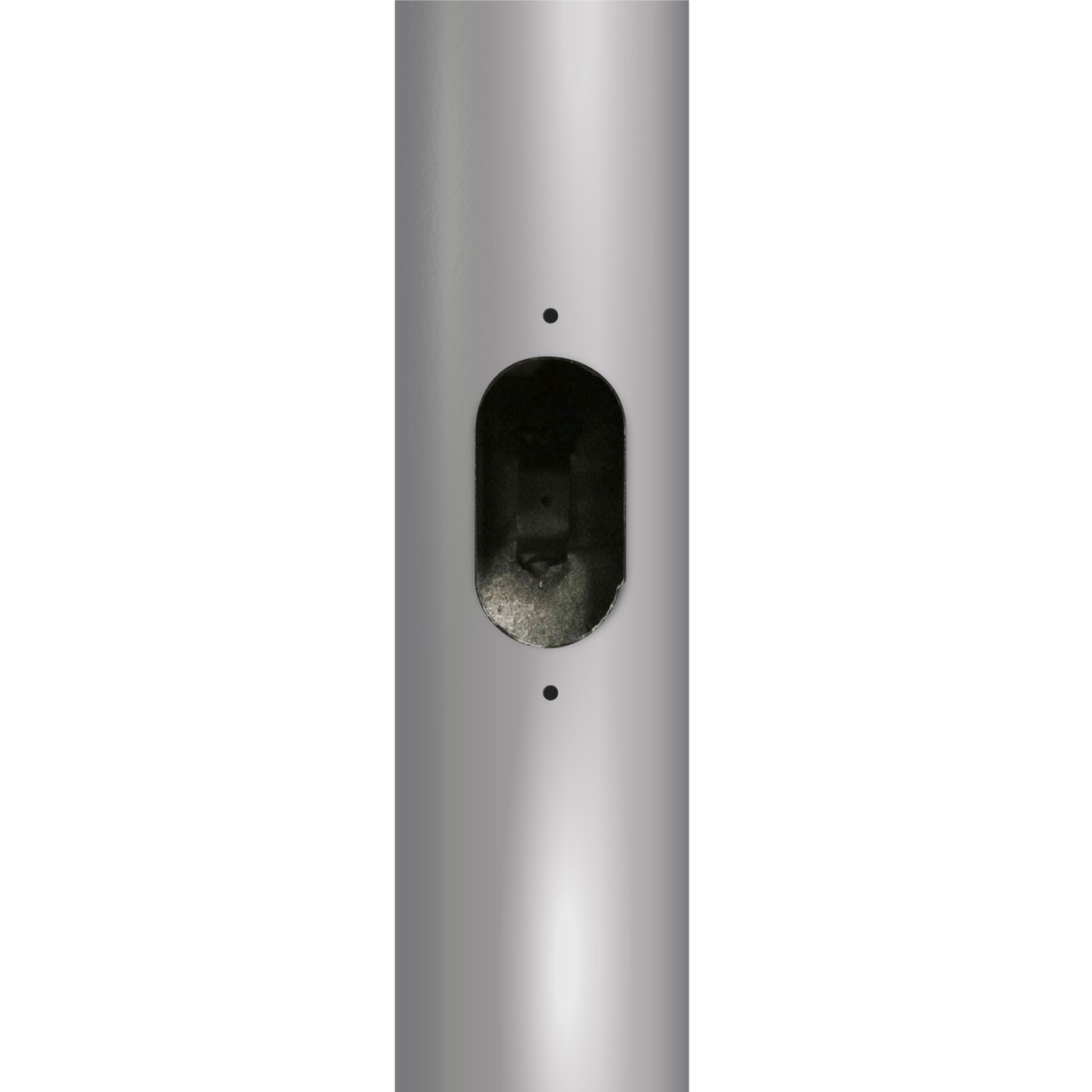 Round-Handhole-Gray__26161.1714574929.jpg 8 Foot Round Hinged Base Aluminum Light Pole, 4 Inch Diameter, 0.125 Inch Wall Thickness