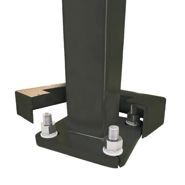 12 Foot Square Steel Light Pole, 4 Inch Wide, 11 Gauge