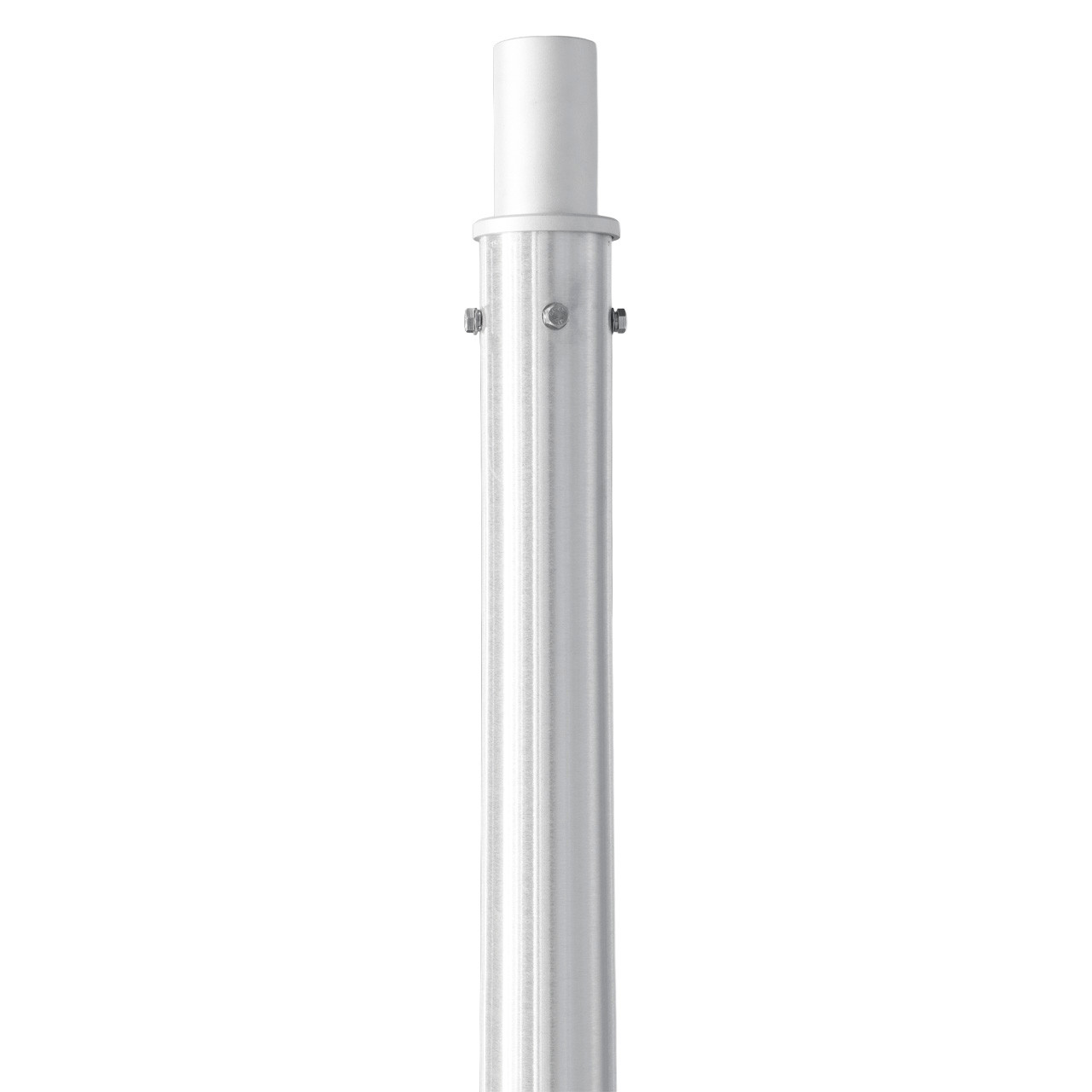 DSC1972__59656.1773932266.jpg 15 Foot Above Grade Round Tapered Direct Burial Aluminum Light Pole, 5 Inch Diameter, 0.125 Inch Wall Thickness, Brushed Natural Aluminum Finish, Quick Ship