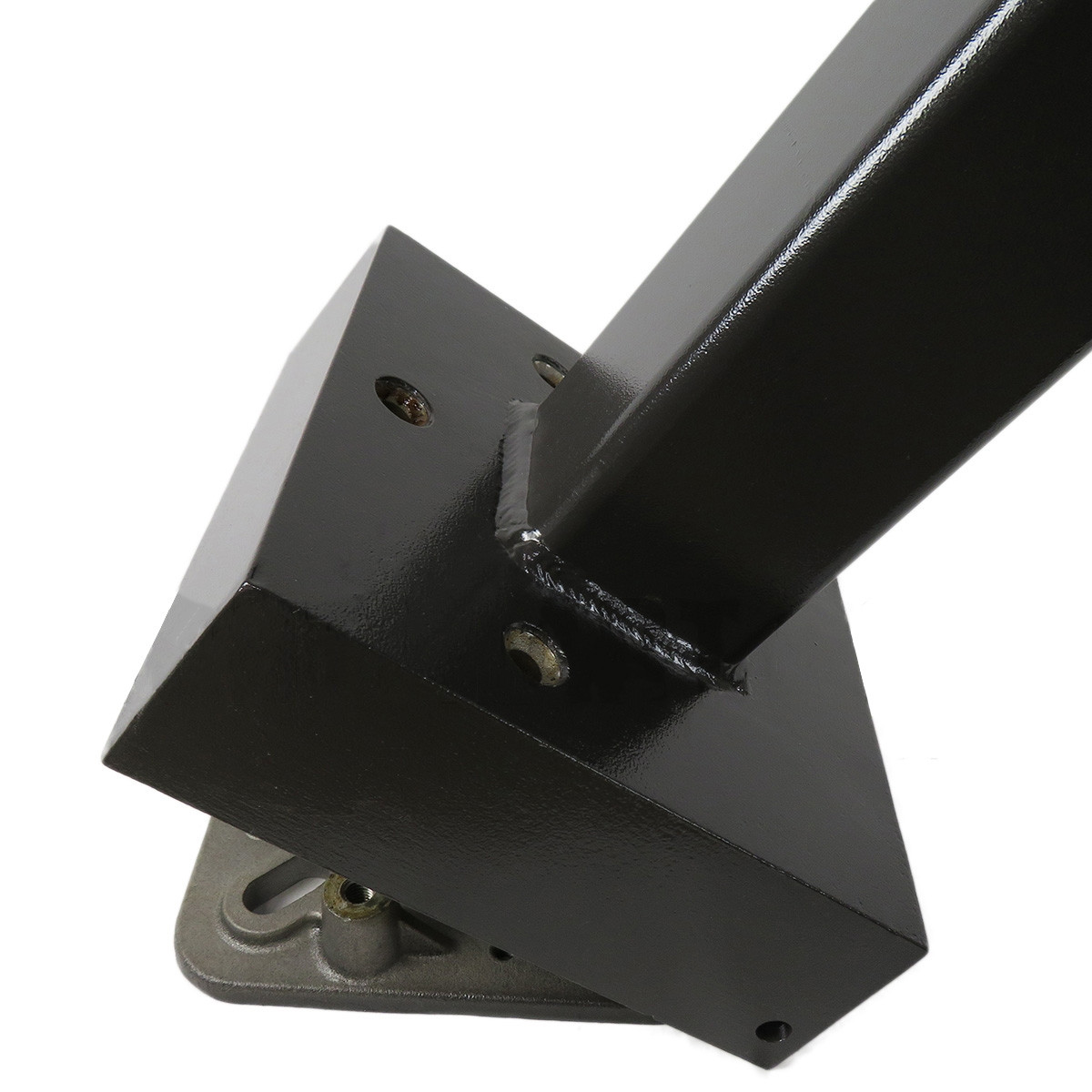 12 Foot Square Hinged Base Aluminum Light Pole, 4 Inch Wide, 0.125 Inch Wall Thickness