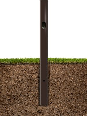 Square Direct Burial Aluminum Pole 12 Foot Above Grade, 4 Inch Width, 0.188 Inch Wall Thickness