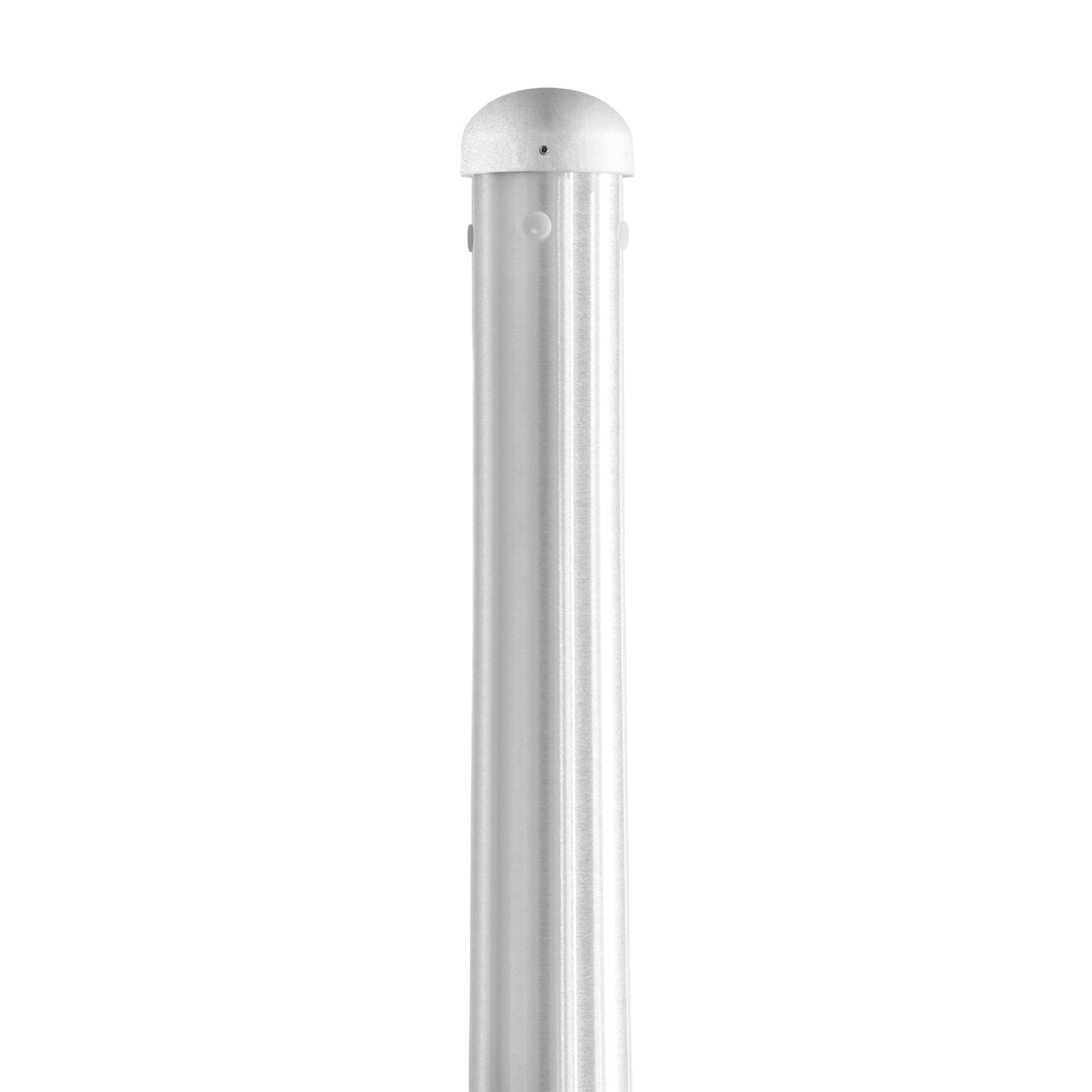 16 Foot Round Tapered Aluminum Light Pole, 5 Inch Diameter, 0.125 Inch Wall Thickness, Brushed Natural Aluminum Finish, Quick Ship