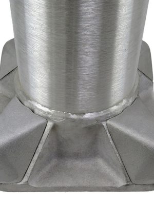 12 Foot Hurricane Resistant Round Tapered Aluminum Light Pole, 4 Inch Diameter 0.125 Inch Wall Thickness