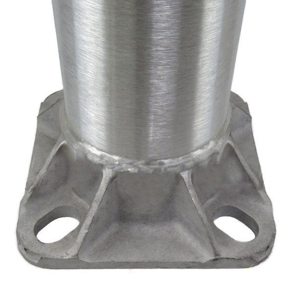 12 Foot Hurricane Resistant Round Tapered Aluminum Light Pole, 5 Inch Diameter, 0.125 Inch Wall Thickness