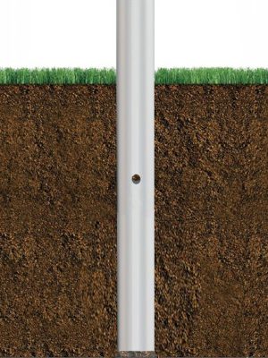 Round Tapered Direct Burial Aluminum Light Pole 20 Foot Above Grade, 5 Inch Diameter, 0.125 Inch Wall Thickness