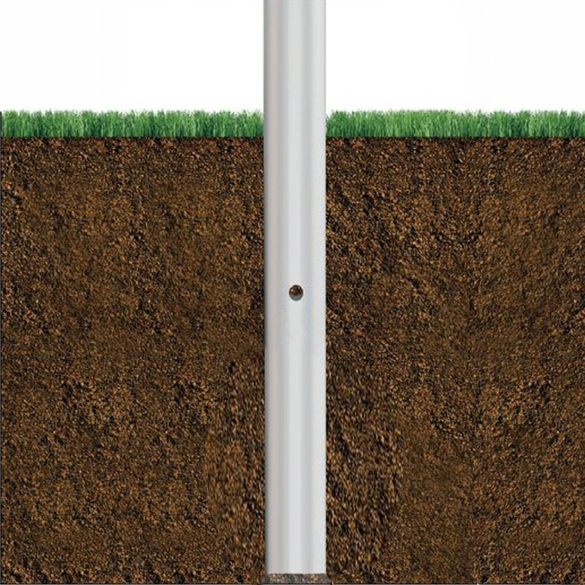 Round Tapered Direct Burial Aluminum Light Pole 20 Foot Above Grade, 5 Inch Diameter, 0.125 Inch Wall Thickness