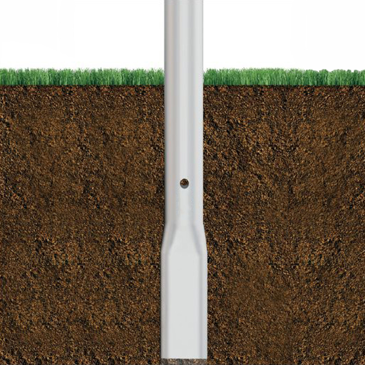 Round Tapered Direct Burial Aluminum Light Pole 20 Foot Above Grade, 5 Inch Diameter, 0.125 Inch Wall Thickness