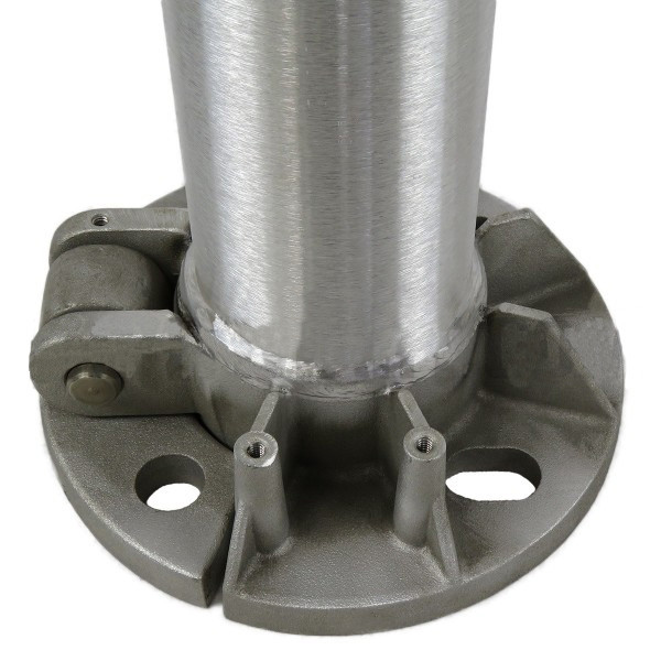 8 Foot Round Tapered Hinged Base Aluminum Light Pole, 4 Inch Diameter, 0.125 Inch Wall Thickness