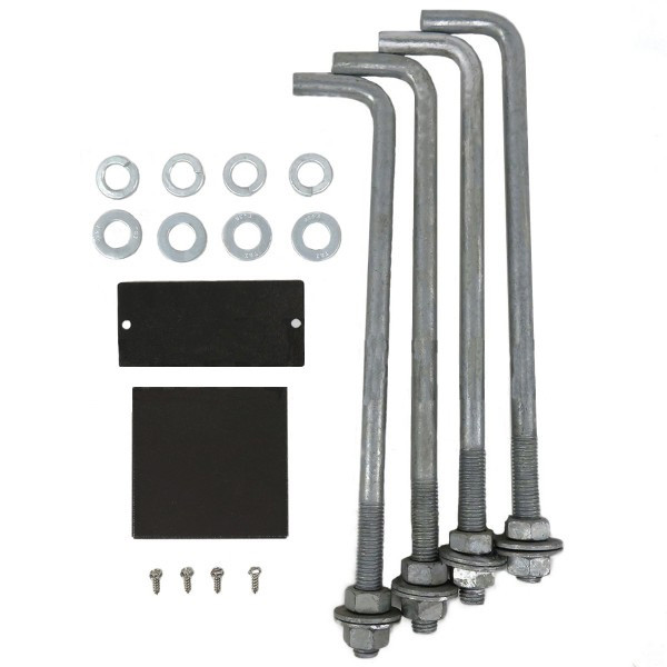 square_aluminum_light_pole_included_components_69__87071.1622621068.jpg 15 Foot Square Hinged Base Aluminum Security Camera Pole, 5 Inch Wide, 0.188 Inch Wall Thickness