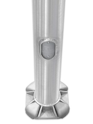 20 Foot Round Tapered Aluminum Anchor Base Light Pole, 6 Inch Diameter, 0.156 Inch Wall Thickness, Brushed Natural Aluminum Finish, Quick Ship - SeeLight LED Lighting