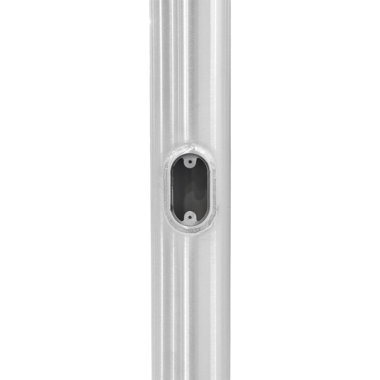 20 Foot Round Tapered Aluminum Anchor Base Light Pole, 6 Inch Diameter, 0.156 Inch Wall Thickness, Brushed Natural Aluminum Finish, Quick Ship
