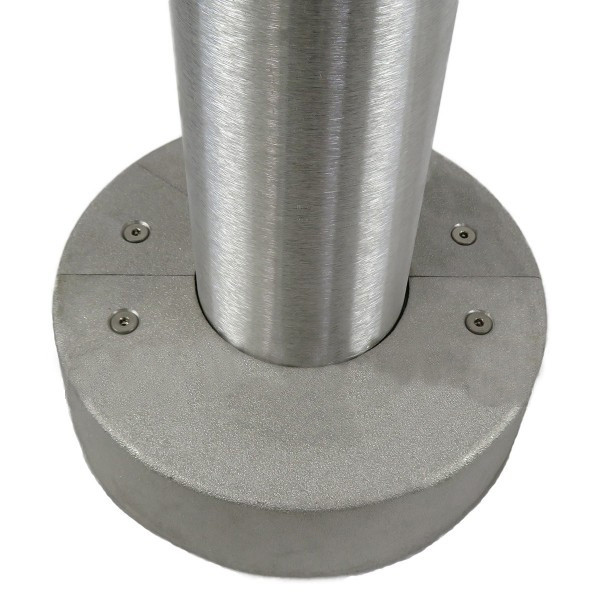 14 Foot Round Tapered Hinged Base Aluminum Light Pole, 5 Inch Diameter, 0.125 Inch Wall Thickness