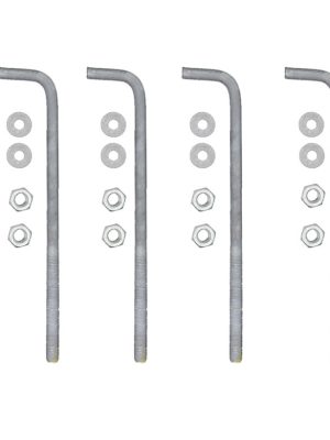 3/4 x 17 x 3 Inch Galvanized Steel Anchor Bolt Set For Anchor Base Light Poles - SeeLight LED Lighting