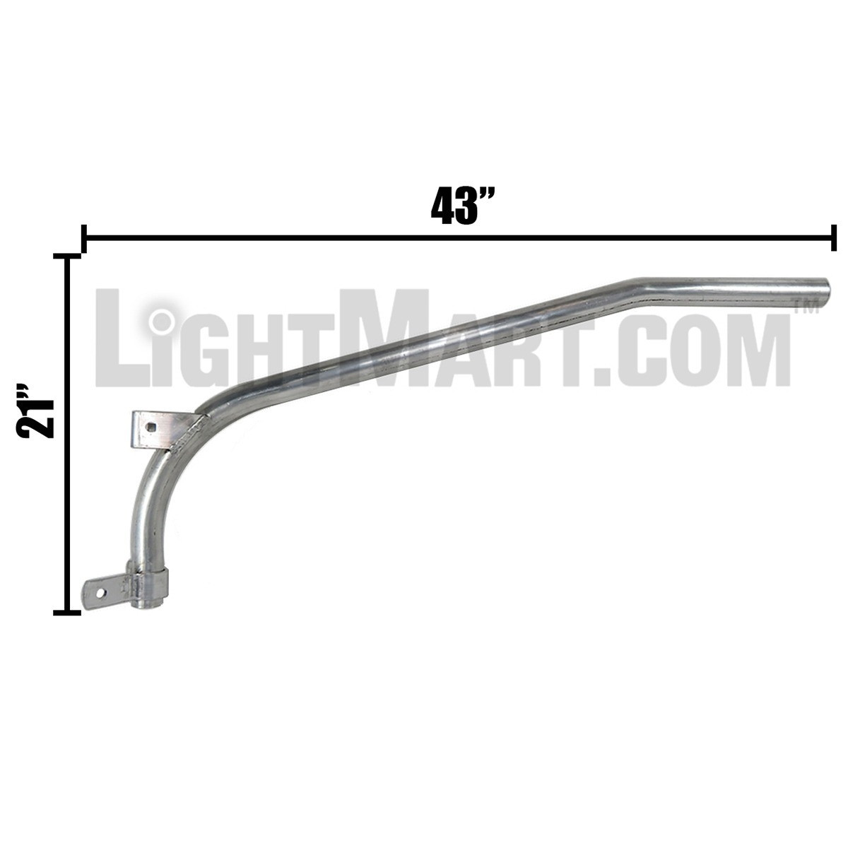 cantilever_bracket_thin_4_foot_side_dimensions__35470.1622621591.jpg 4 Foot Cantilever Style Wood Pole Bracket, 1 1/4 Inch Diameter Aluminum Pipe