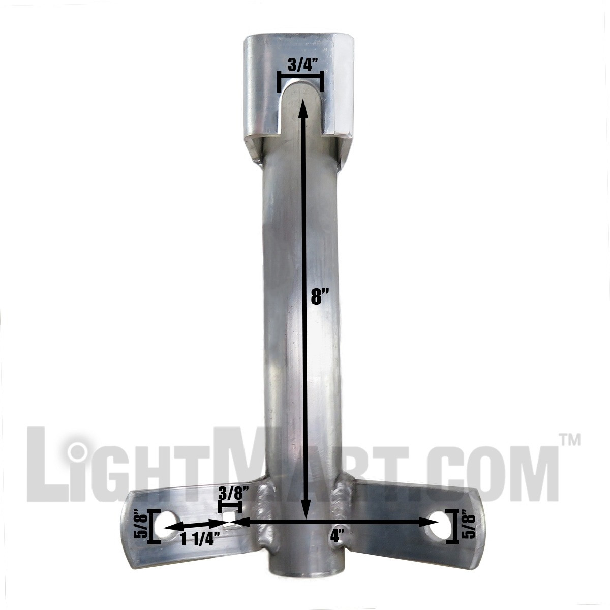 cantilever_bracket_thin_4_foot_mount_specifications_1_1__96345.1622630765.jpg 4 Foot Cantilever Style Wood Pole Bracket, 1 1/4 Inch Diameter Aluminum Pipe
