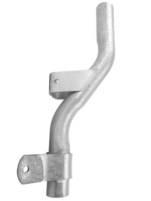 7 Inch Single Flood Light Bracket for Wood Poles, 2 Inch Diameter Steel Pipe - SeeLight LED Lighting